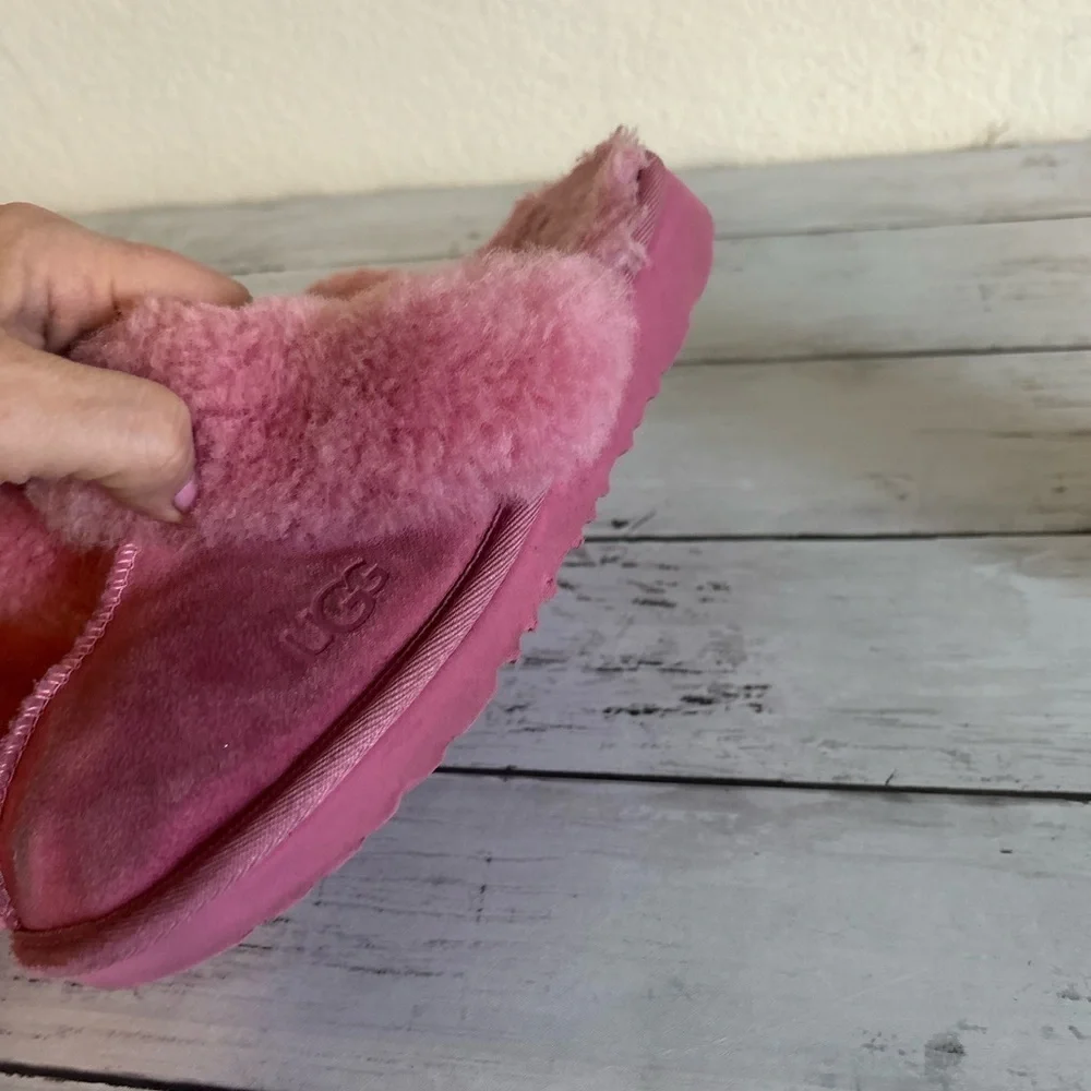 Ugg youth size 2 pink slip on slippers hard sole